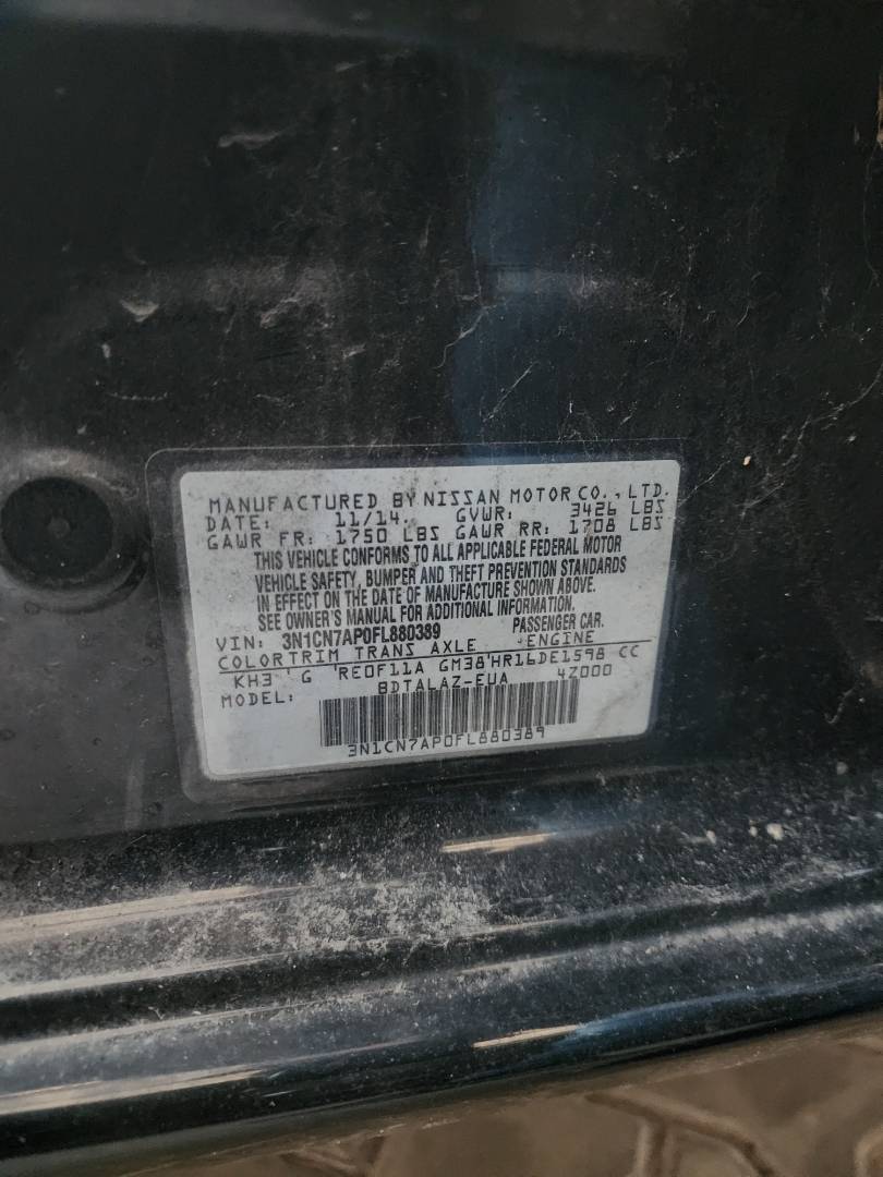 2015 NISSAN VERSA — 126941 Miles — Lot 38798062 — Ind. 12 - Marhaba Auctions Used Cars - Image 4