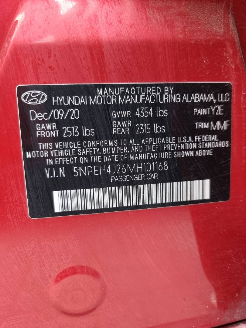 2021 HYUNDAI SONATA — 55811 Miles — Lot 125487 — Ind. 12 - Marhaba Auctions Used Cars - Image 10