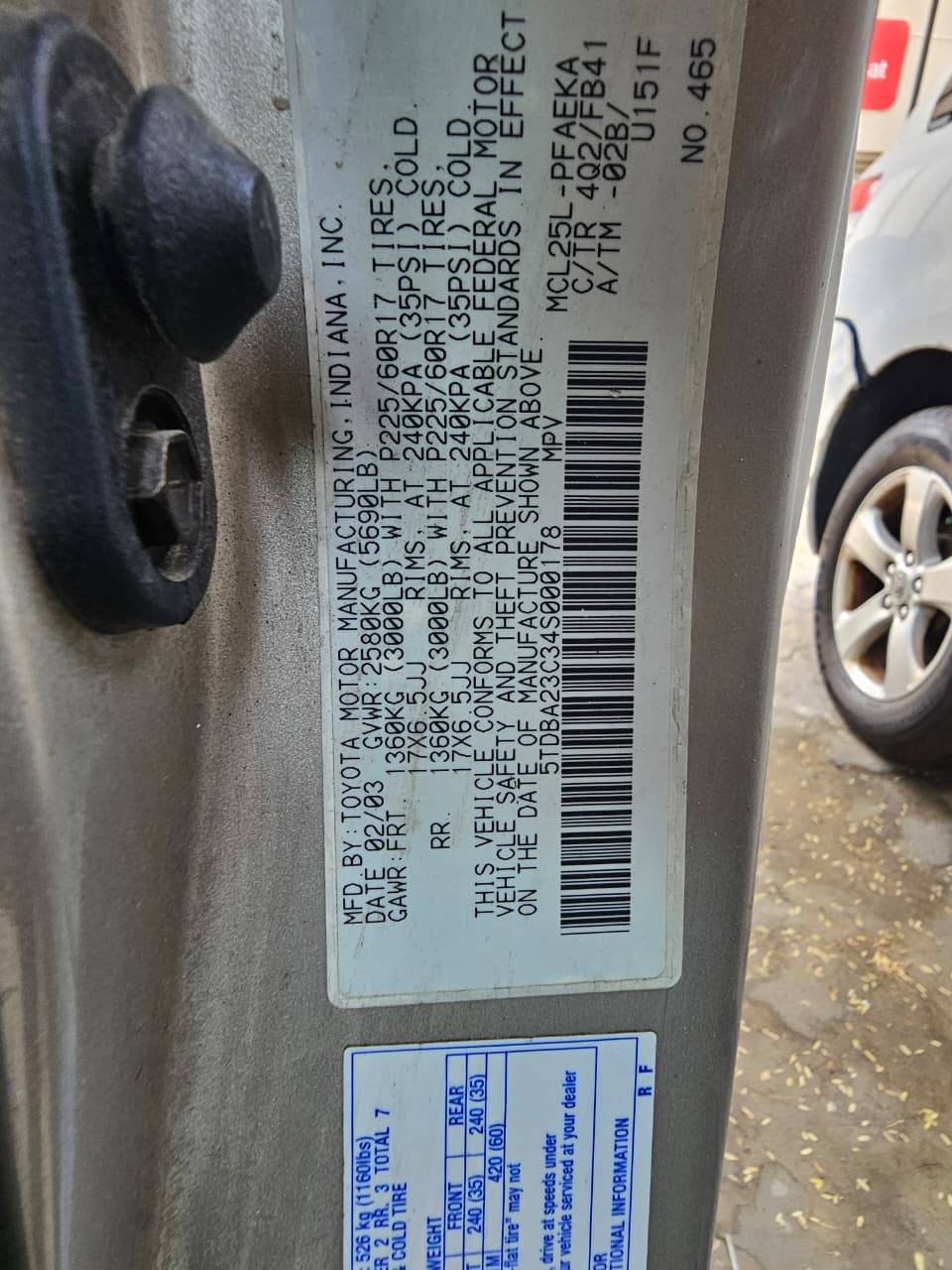 2004 TOYOTA SIENNA — 276619 Miles — Lot 92529325 — Souq - Marhaba Auctions Used Cars - Image 9