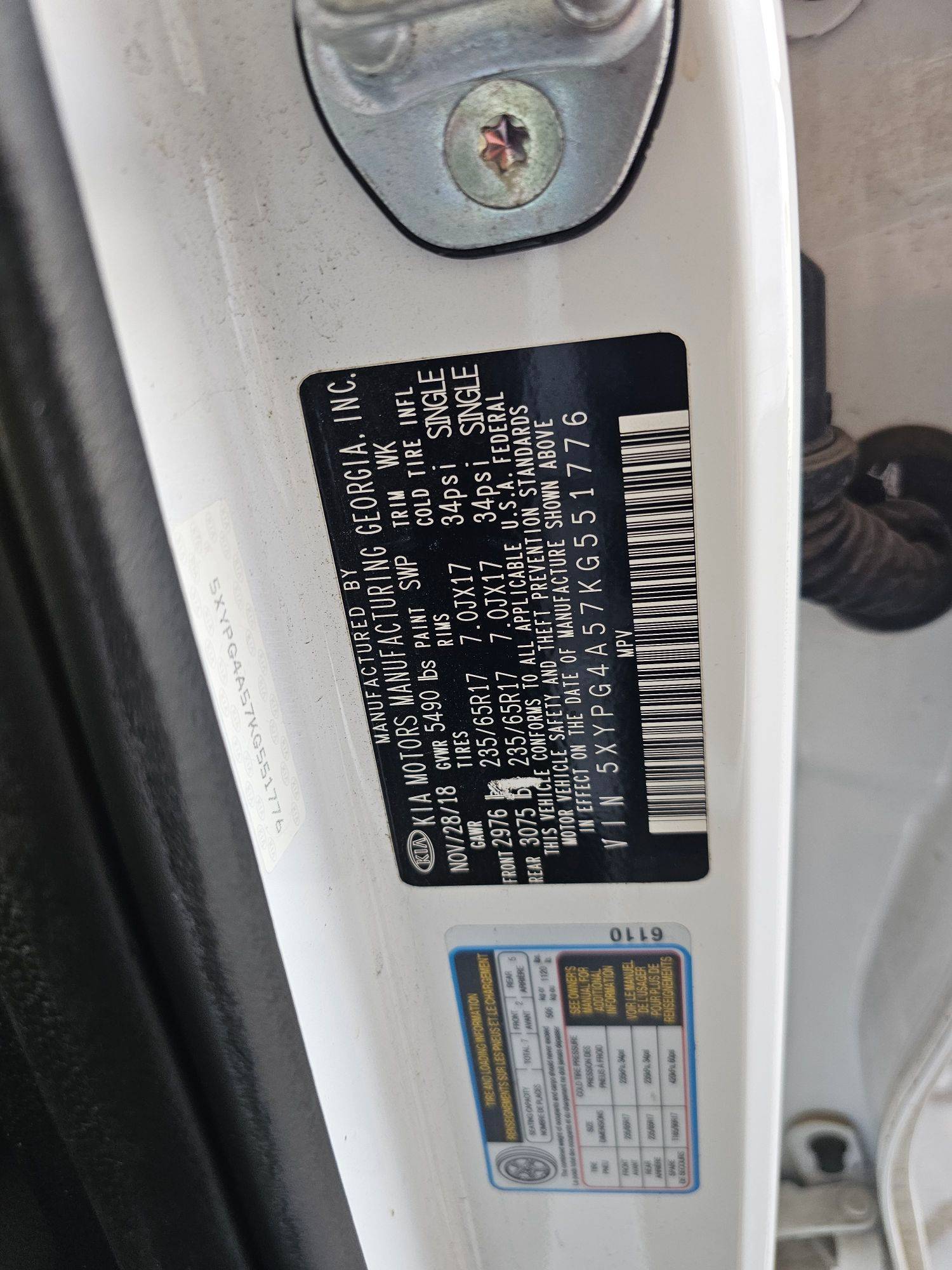 2019 KIA SORENTO — 109489 Miles — Lot 57KG551776 — Souq - Marhaba Auctions Used Cars - Image 7