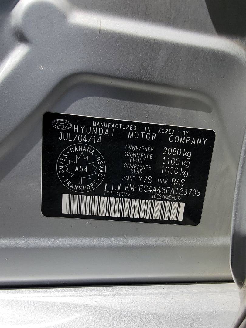 2015 HYUNDAI SONATA — 176801 KM — Lot A123733 — Main - Marhaba Auctions Used Cars - Image 10
