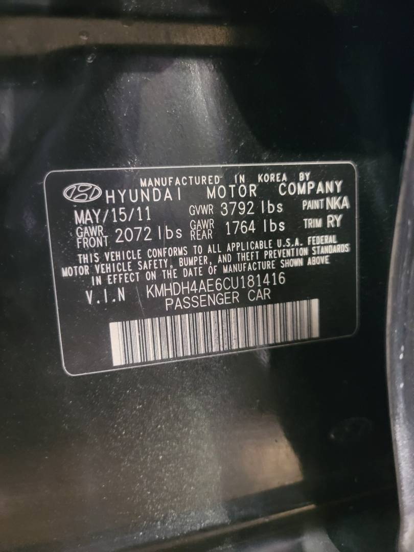 2012 HYUNDAI ELANTRA — 135237 Miles — Lot CU181416 — Main - Marhaba Auctions Used Cars - Image 11