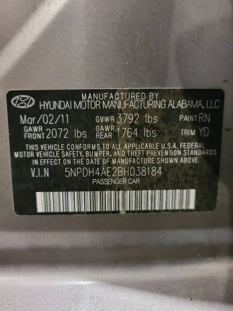 2011 HYUNDAI ELANTRA — 224659 Miles — Lot 39724568 — Main - Marhaba Auctions Used Cars - Image 9