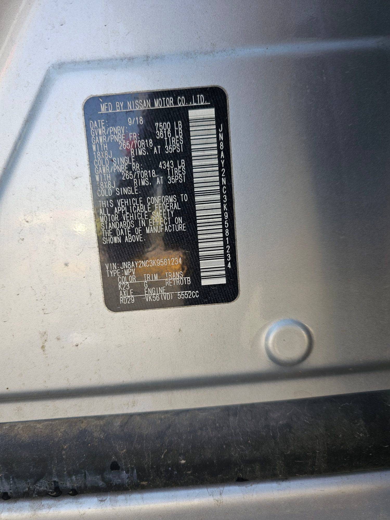 NISSAN ARMADA 2019 - Marhaba Auction Used Cars - Image 8