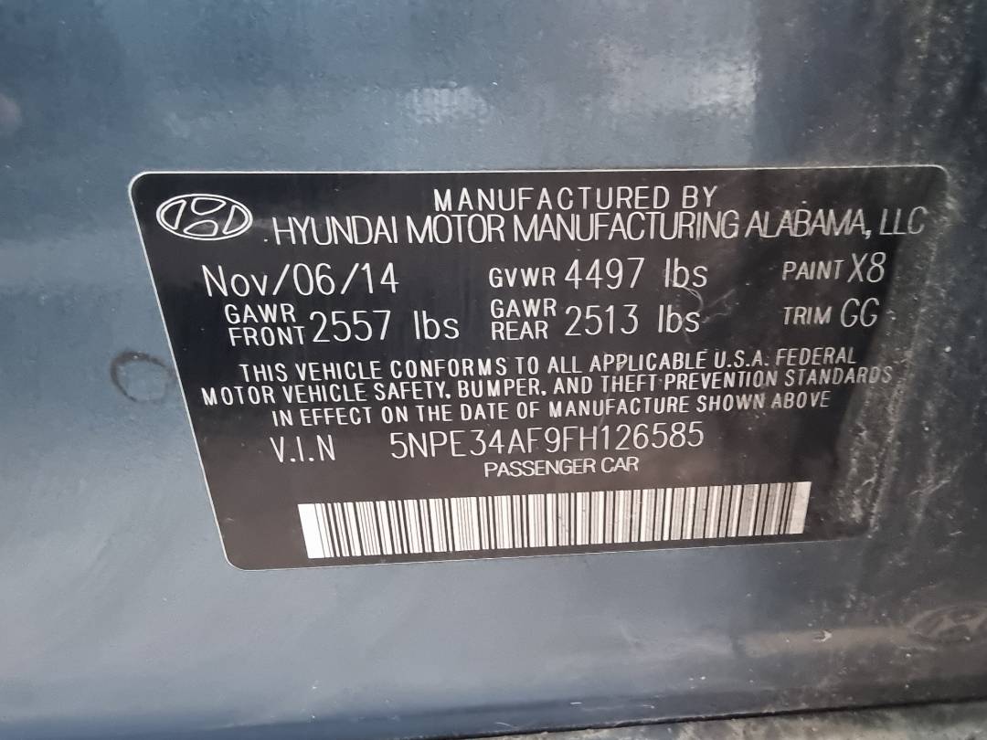 HYUNDAI SONATA SPORT 2015 - Marhaba Auction Used Cars - Image 8