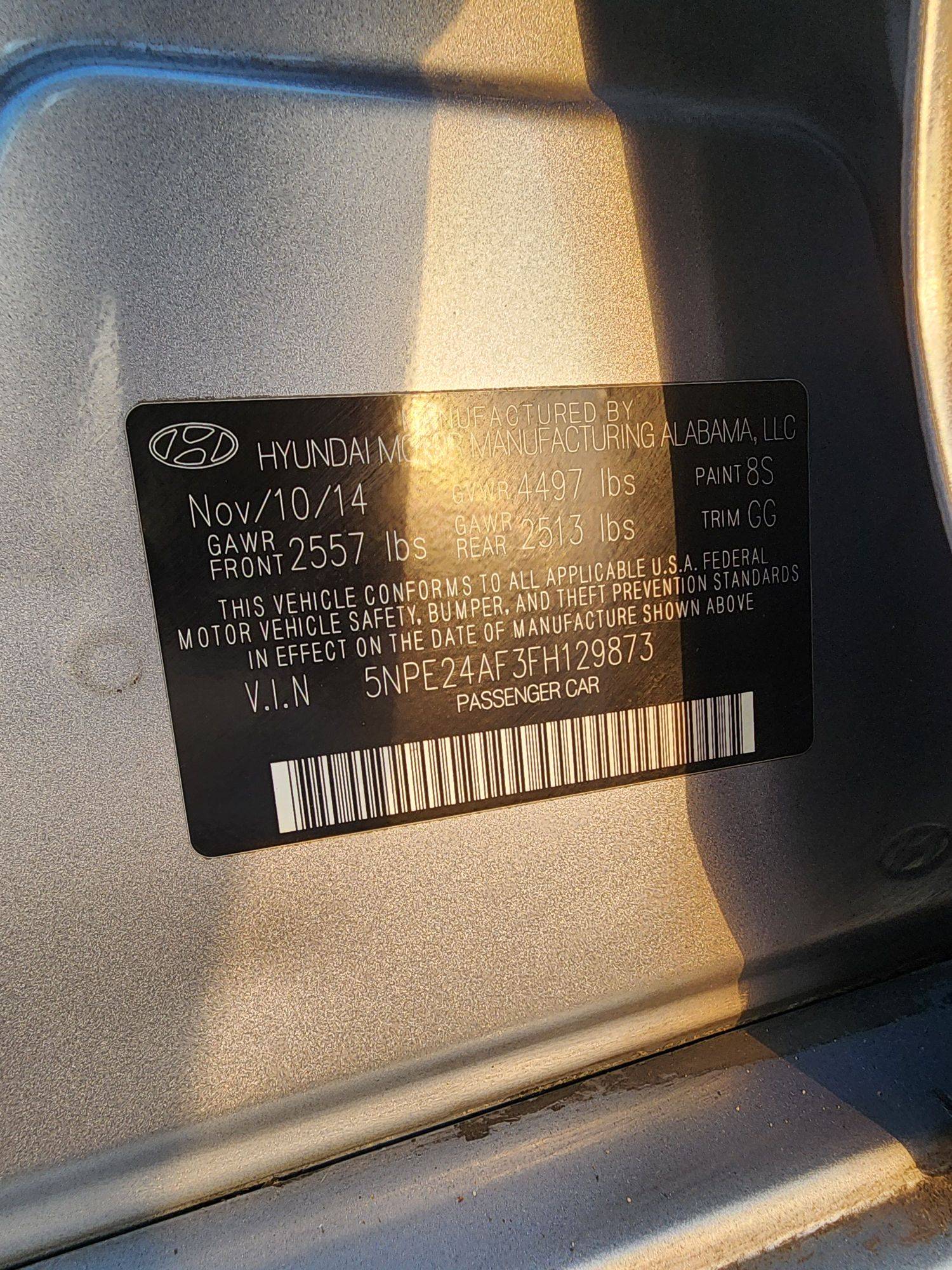 2015 HYUNDAI SONATA — 104173 Miles — Lot 29873 — Souq - Marhaba Auctions Used Cars - Image 12