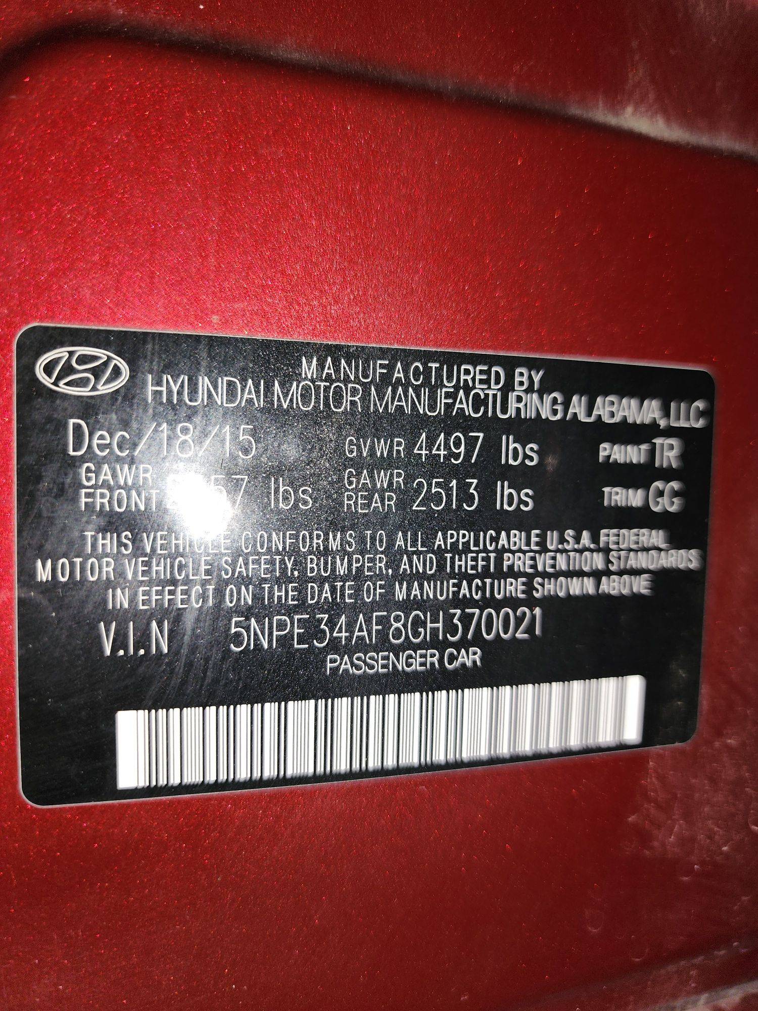 2016 HYUNDAI SONATA — 100032 Miles — Lot 88370285 — Al Quoz - Marhaba Auctions Used Cars - Image 12