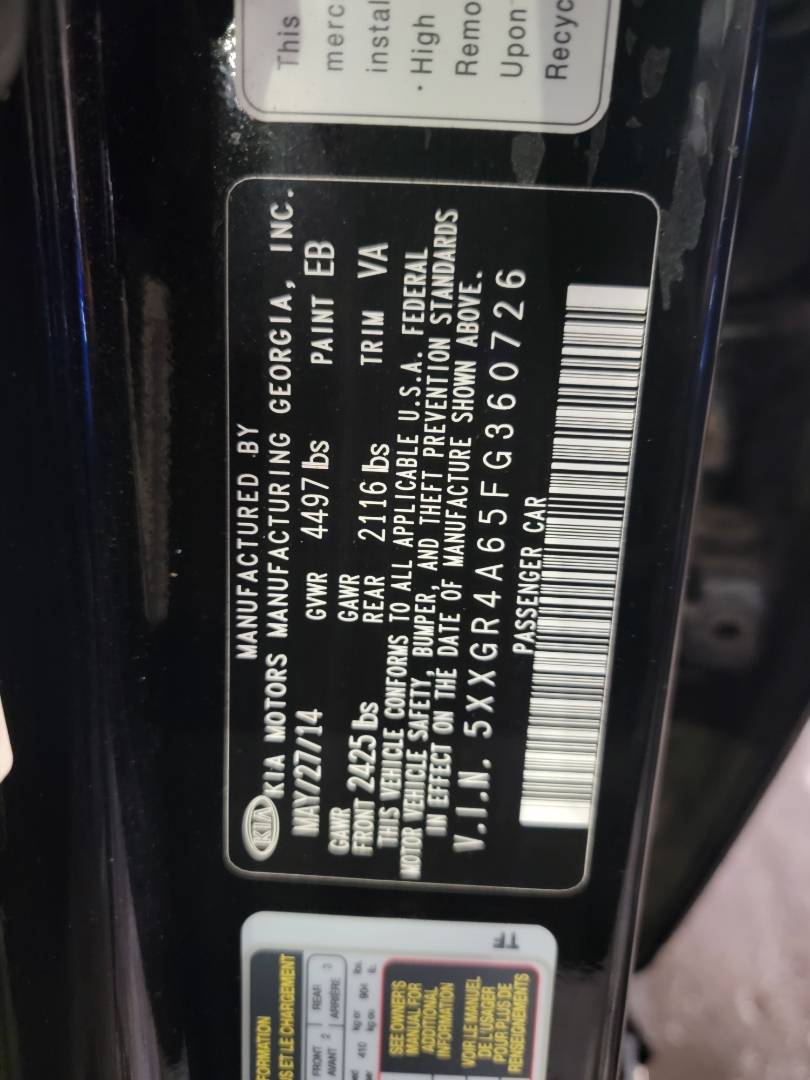 2015 KIA OPTIMA — 135503 Miles — Lot 63116464 — Main - Marhaba Auctions Used Cars - Image 11