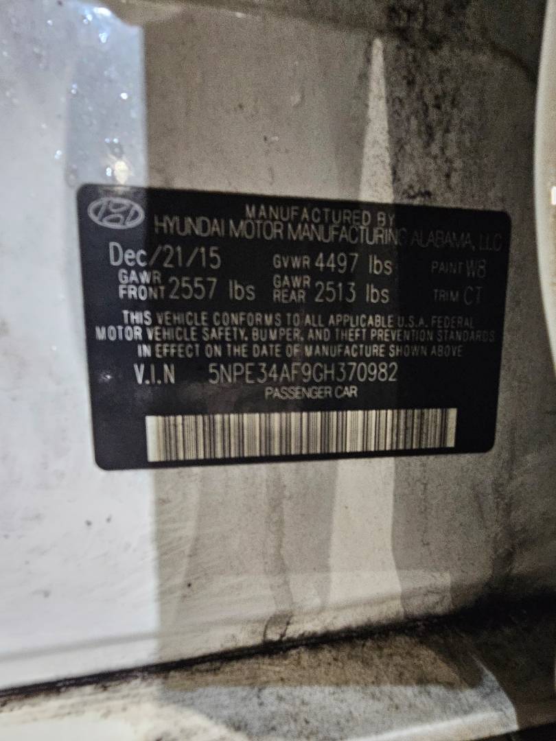 HYUNDAI SONATA 2016 - Marhaba Auction Used Cars - Image 9