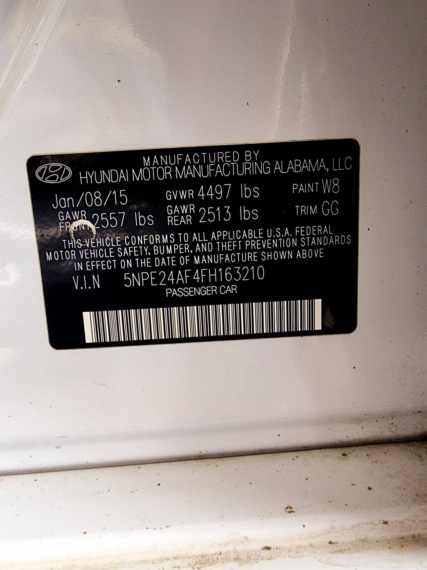 2015 HYUNDAI SONATA — 166753 Miles — Lot 4FH163210 — Souq - Marhaba Auctions Used Cars - Image 9