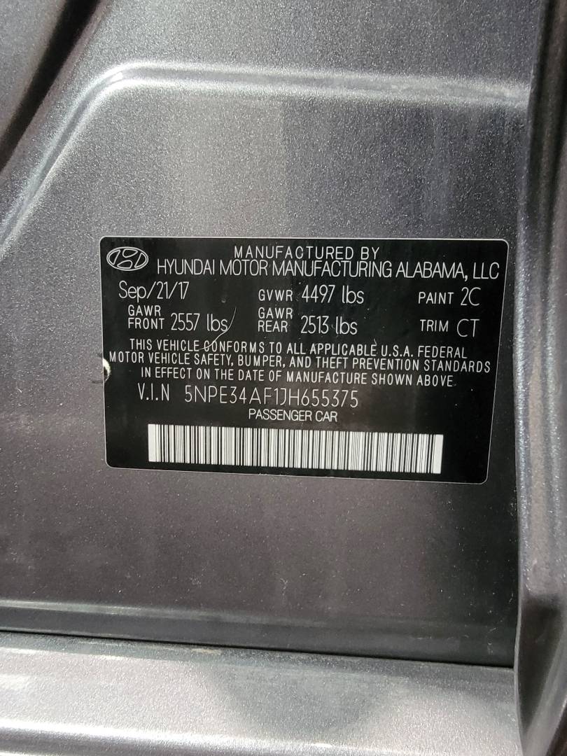 2018 HYUNDAI SONATA — 65380 Miles — Lot 655375 — Main - Marhaba Auctions Used Cars - Image 10