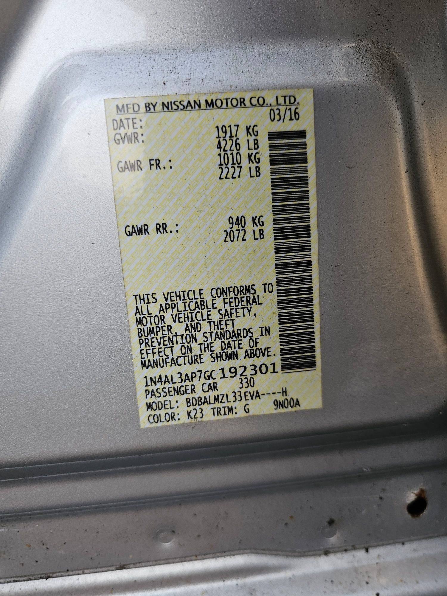 NISSAN ALTIMA 2016 - Marhaba Auction Used Cars - Image 10