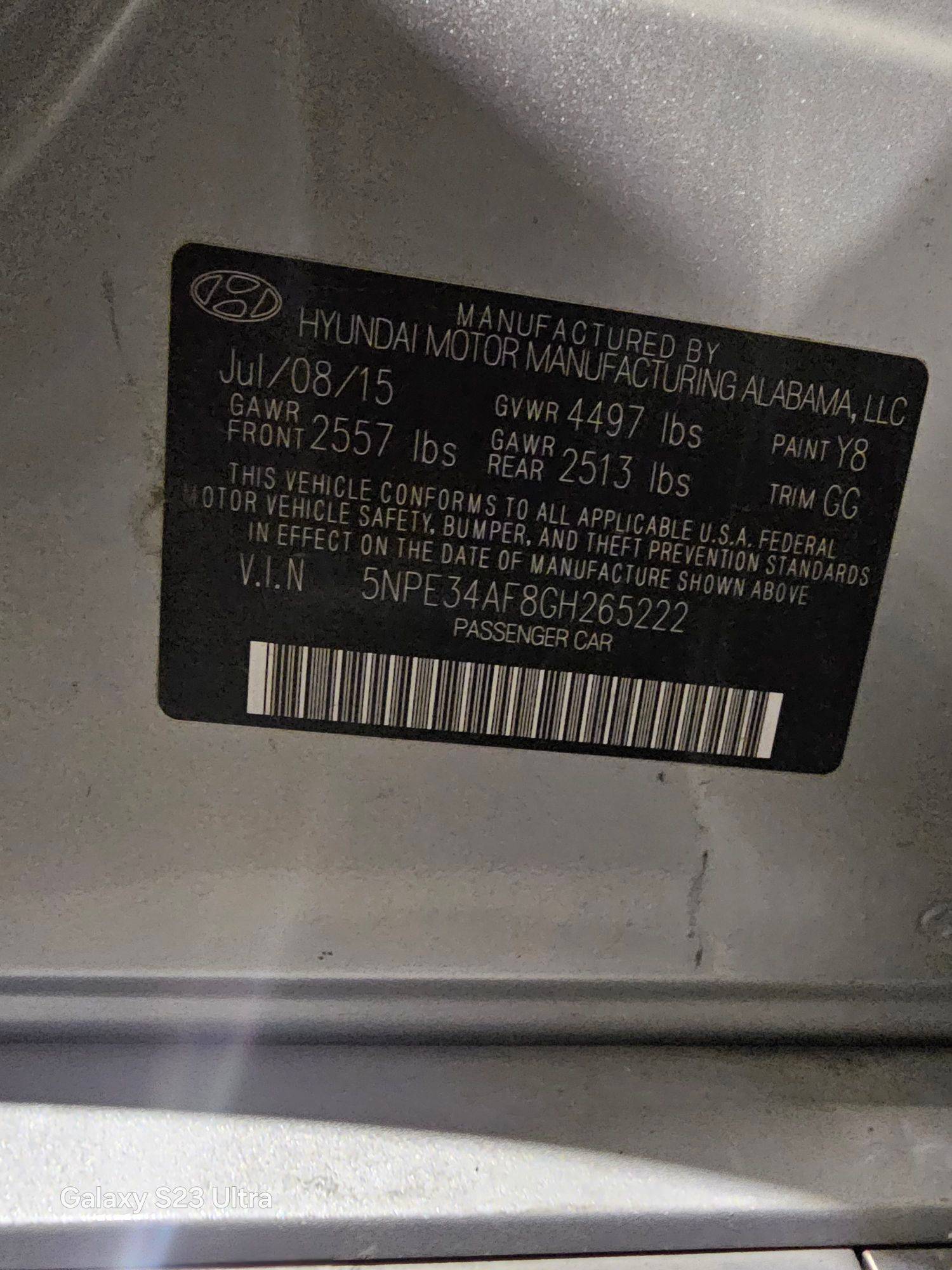 HYUNDAI SONATA 2016 - Marhaba Auction Used Cars - Image 10