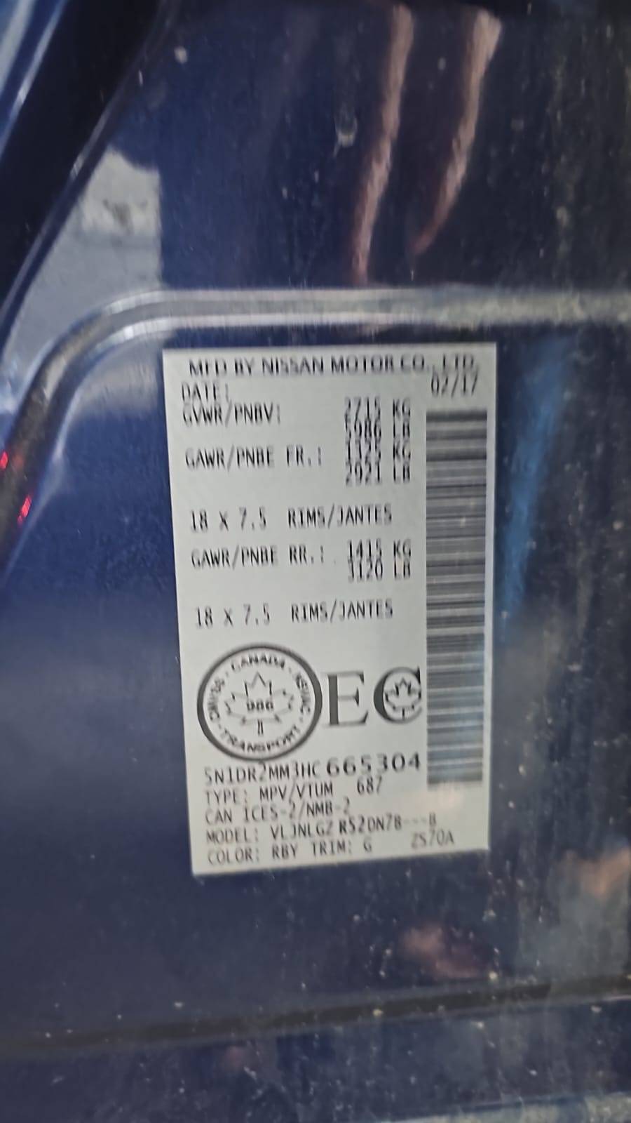 2017 NISSAN PATHFINDER — 219843 Miles — Lot 3HC665304 — Souq - Marhaba Auctions Used Cars - Image 8