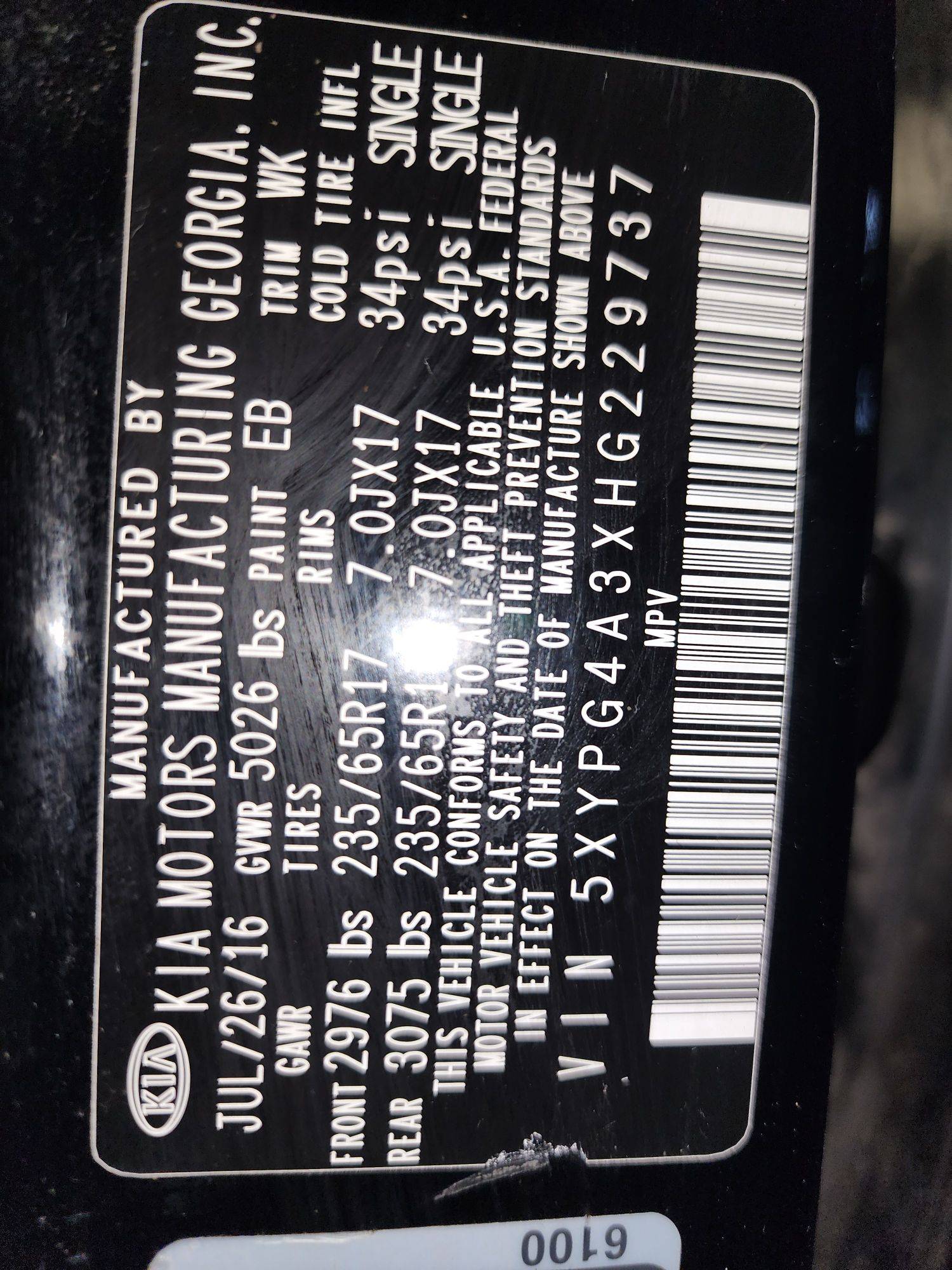 KIA SORENTO 2017 - Marhaba Auction Used Cars - Image 10