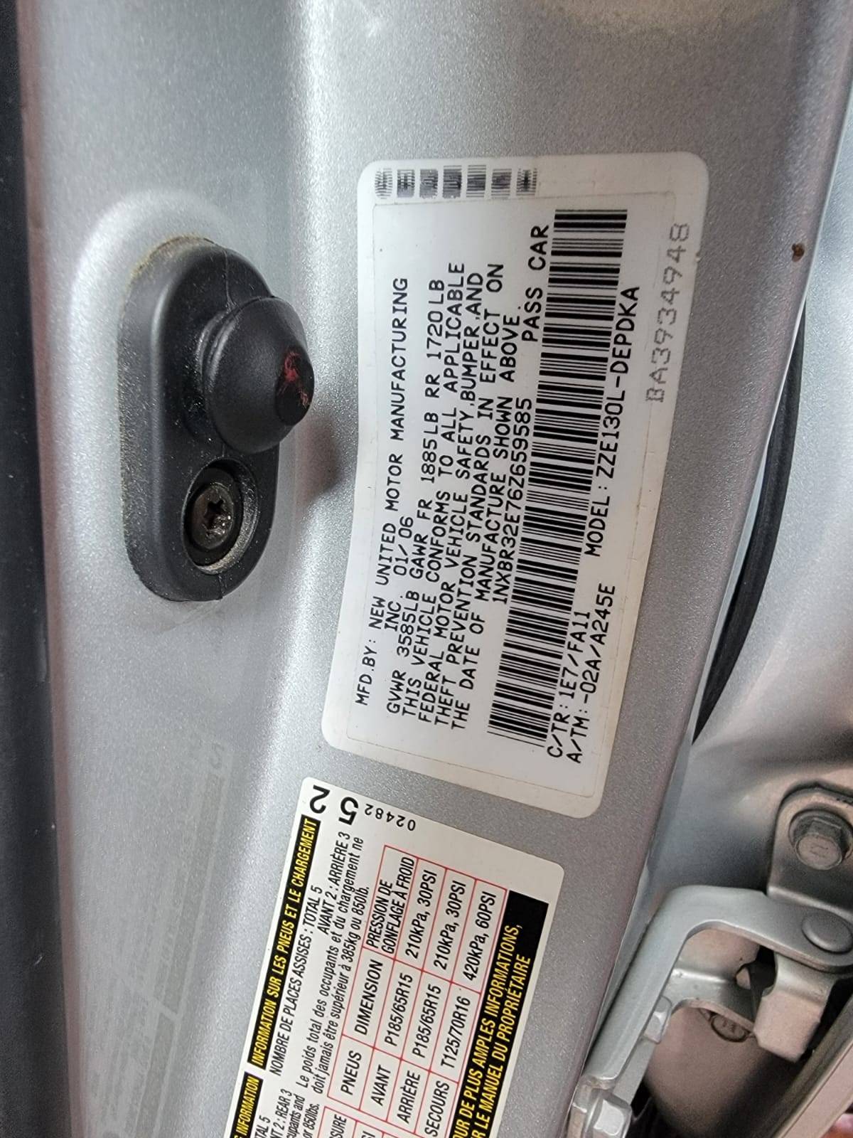 2006 TOYOTA COROLLA — sold — 153799 Miles — Lot 659585 — Main - Marhaba Auctions Used Cars - Image 8