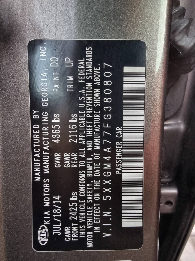 2015 KIA OPTIMA — 156115 Miles — Lot 125487 — Ind. 12 - Marhaba Auctions Used Cars - Image 9