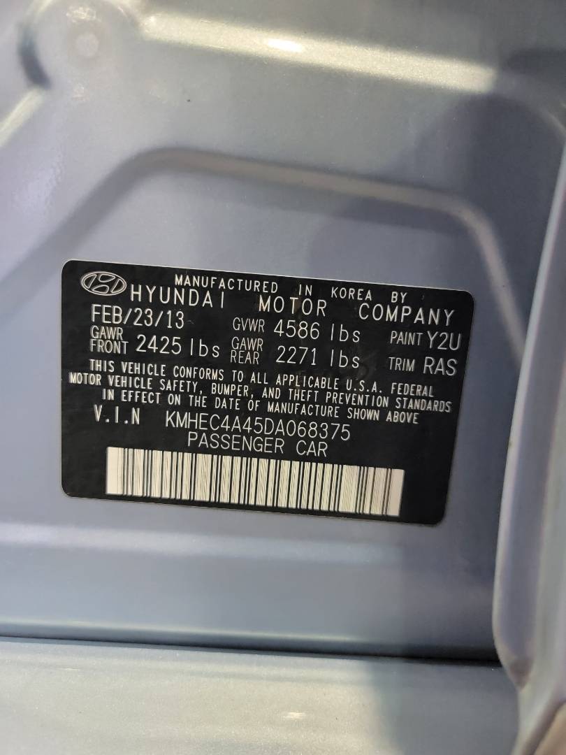 2013 HYUNDAI SONATA — 144633 Miles — Lot DA068375 — Main - Marhaba Auctions Used Cars - Image 11