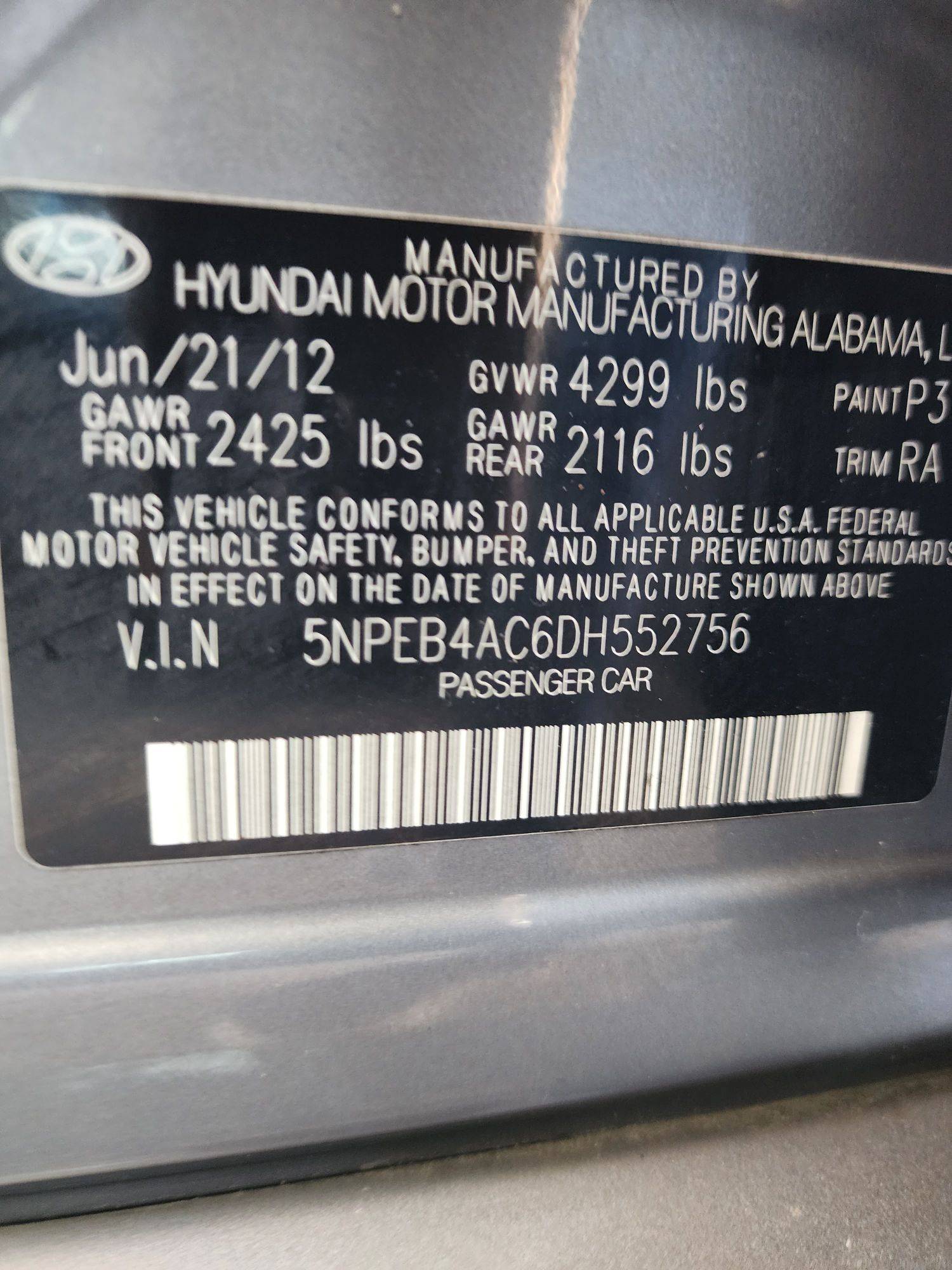 2013 HYUNDAI SONATA — 153421 Miles — Lot 56854743 - Marhaba Auctions Used Cars - Image 3