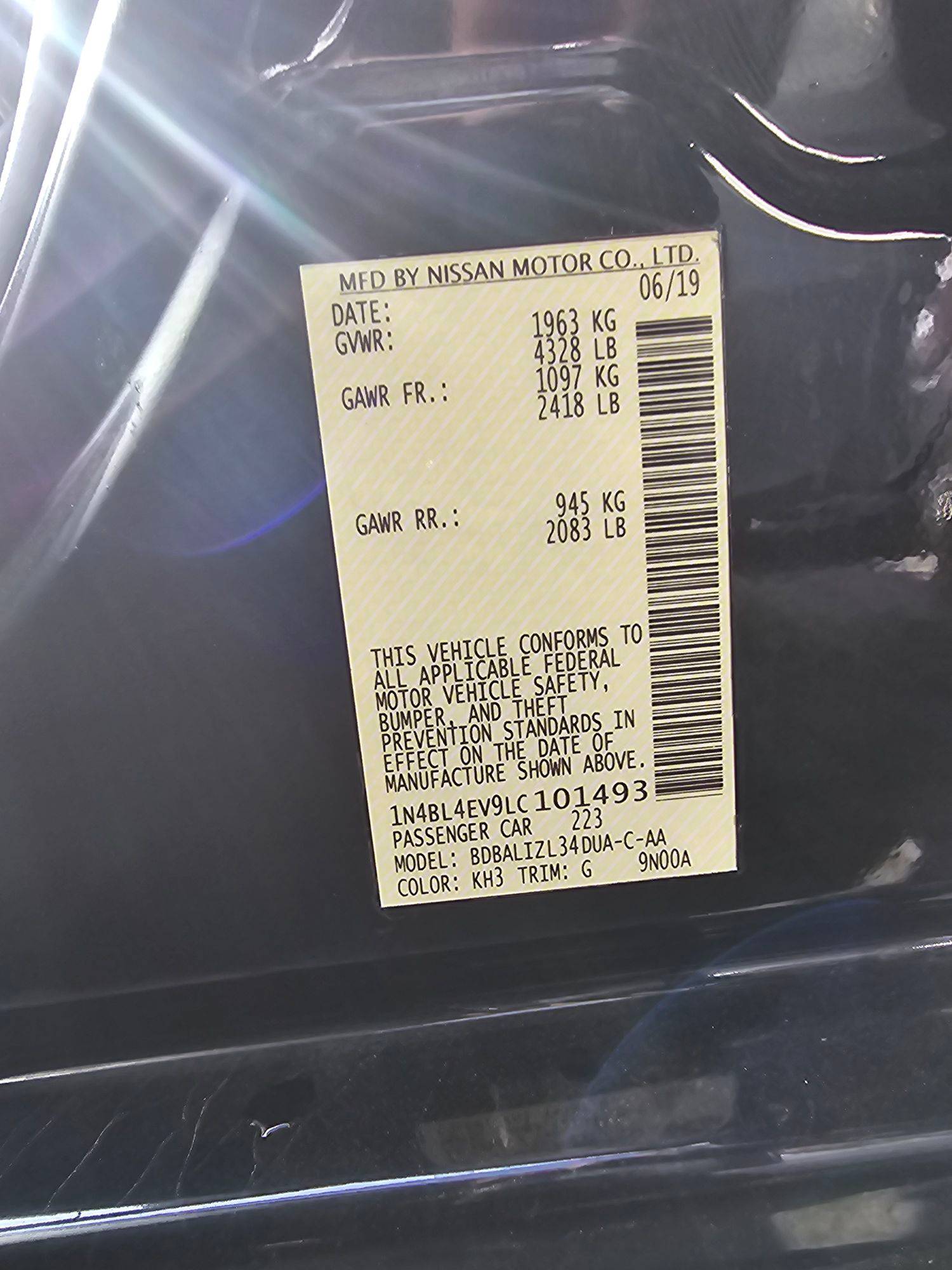 2020 NISSAN ALTIMA — 118057 Miles — Lot 9LC101493 — Souq - Marhaba Auctions Used Cars - Image 12