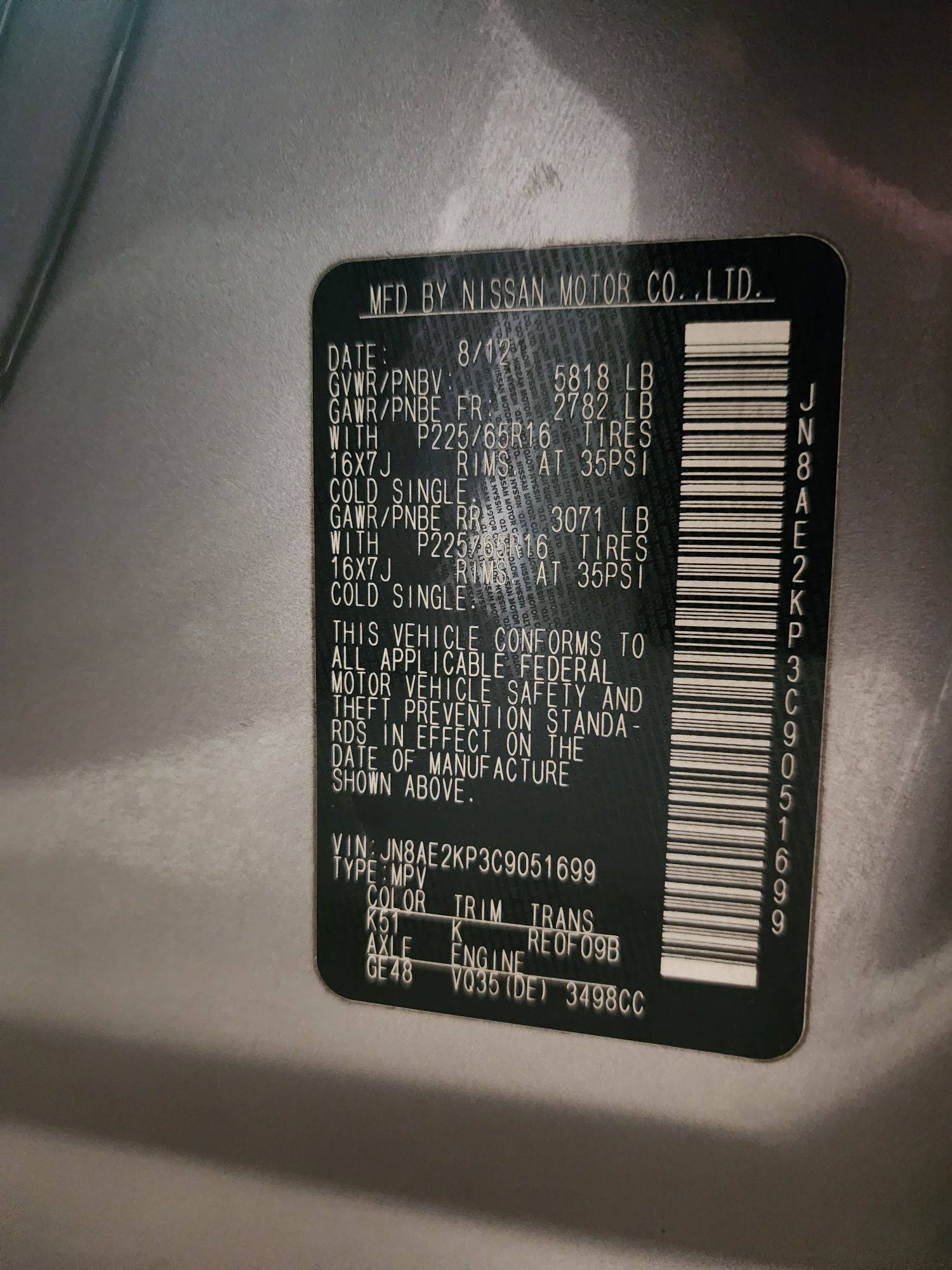 NISSAN QUEST 2012 - Marhaba Auction Used Cars - Image 9