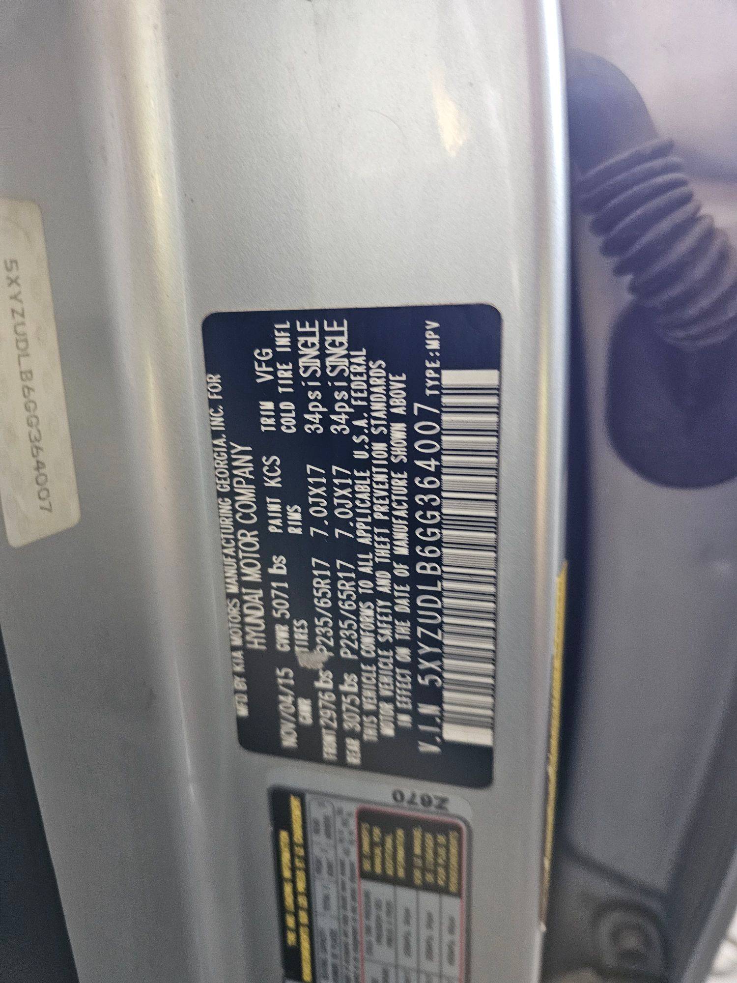 HYUNDAI SANTA FE SPORT 2016 - Marhaba Auction Used Cars - Image 8