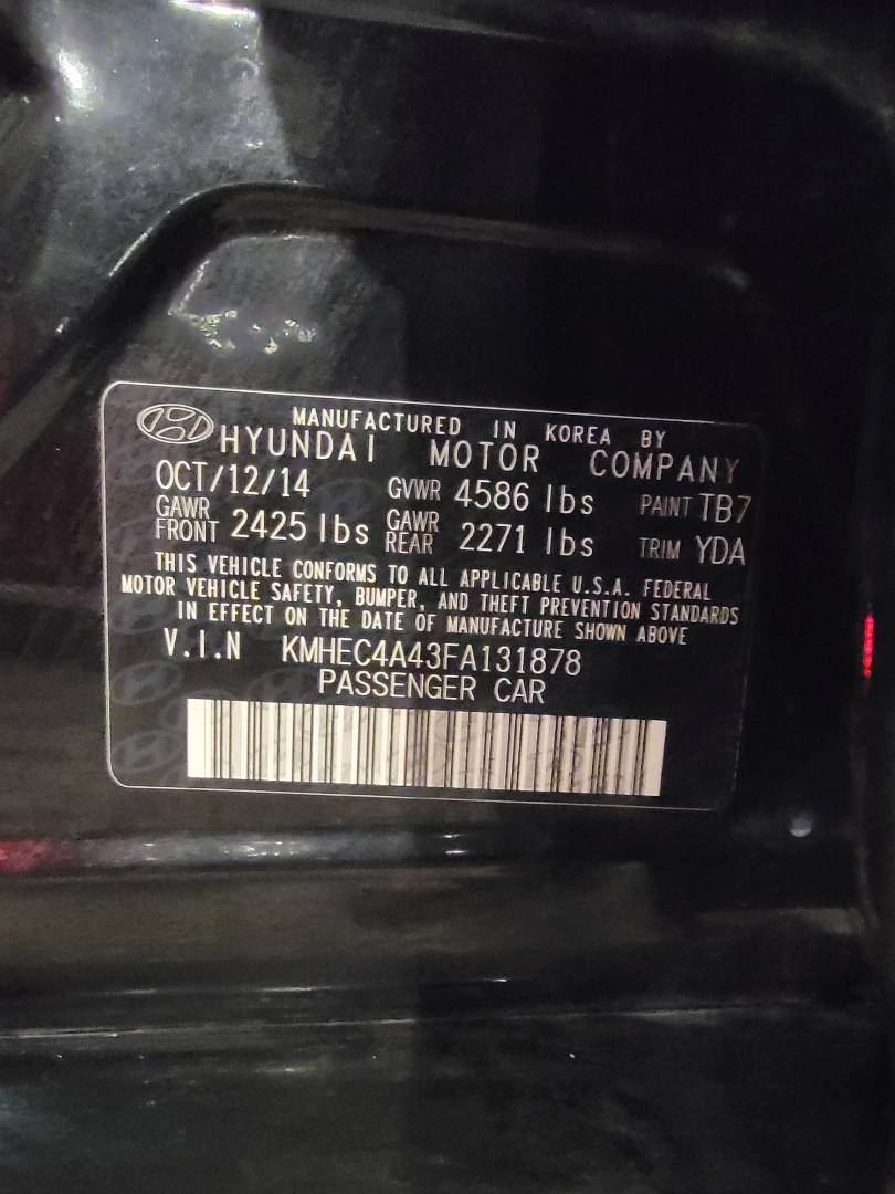 2015 HYUNDAI SONATA — 154443 Miles — Lot A43FA131878 — Main - Marhaba Auctions Used Cars - Image 10