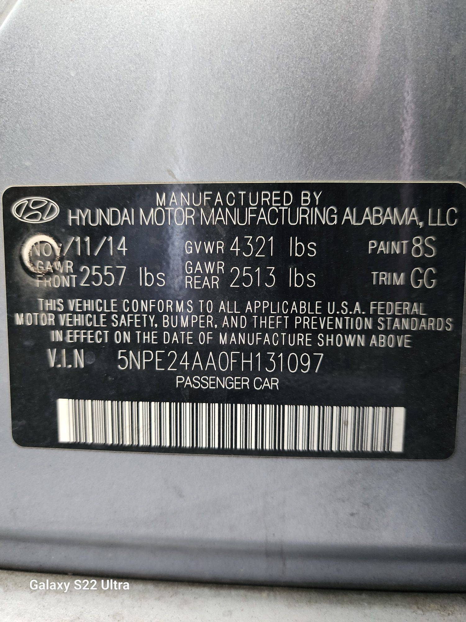 2015 HYUNDAI SONATA — 123086 Miles — Lot 38750302 - Marhaba Auctions Used Cars - Image 8