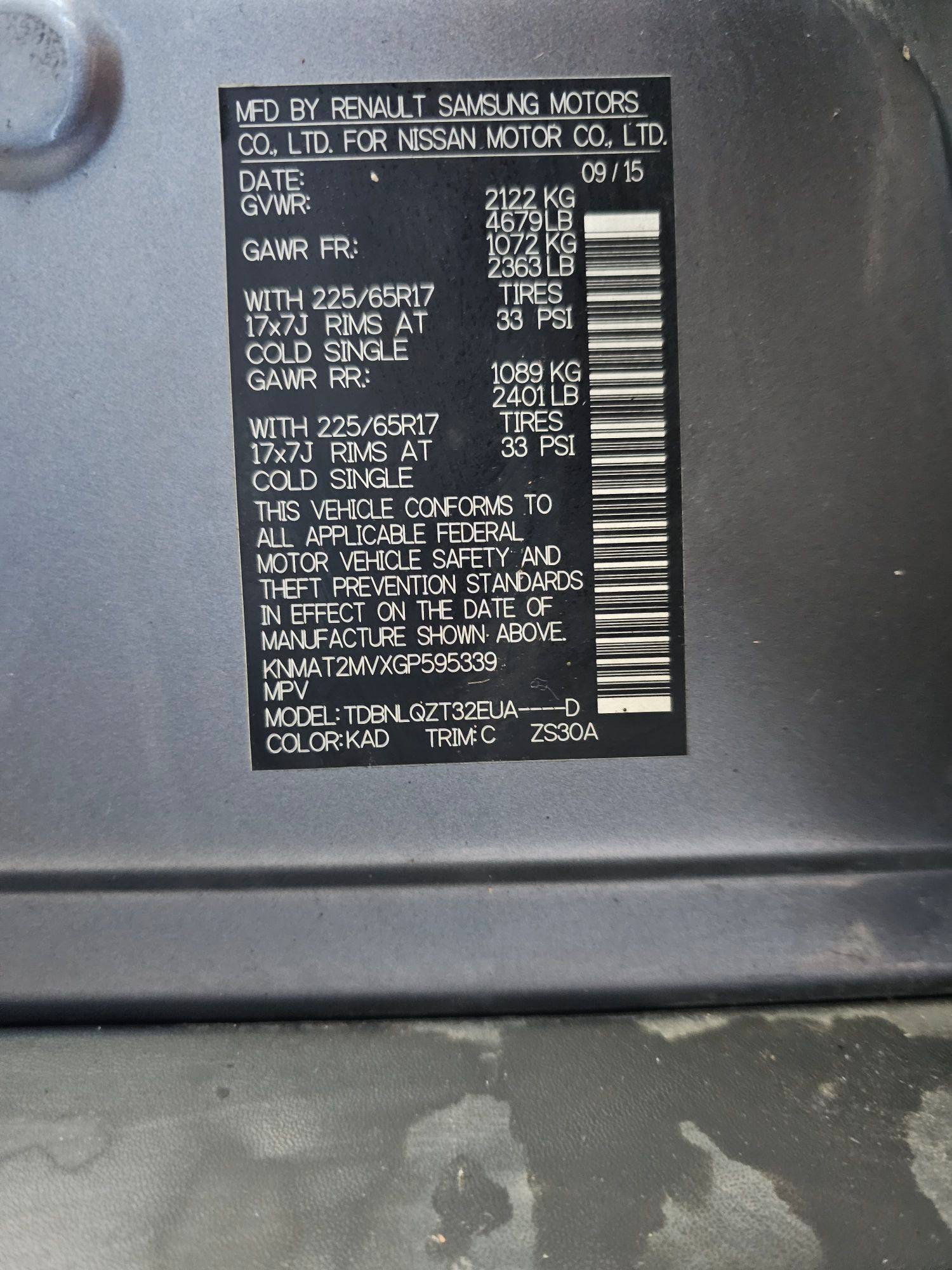 2016 NISSAN ROGUE — 136453 Miles — Lot VXGP595339 — Souq - Marhaba Auctions Used Cars - Image 7