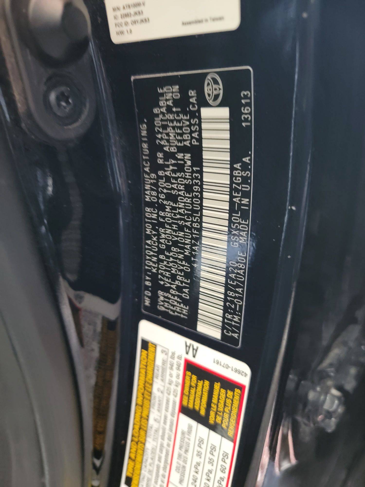 2020 TOYOTA AVALON — 113800 Miles — Lot LU039331 — Main - Marhaba Auctions Used Cars - Image 9