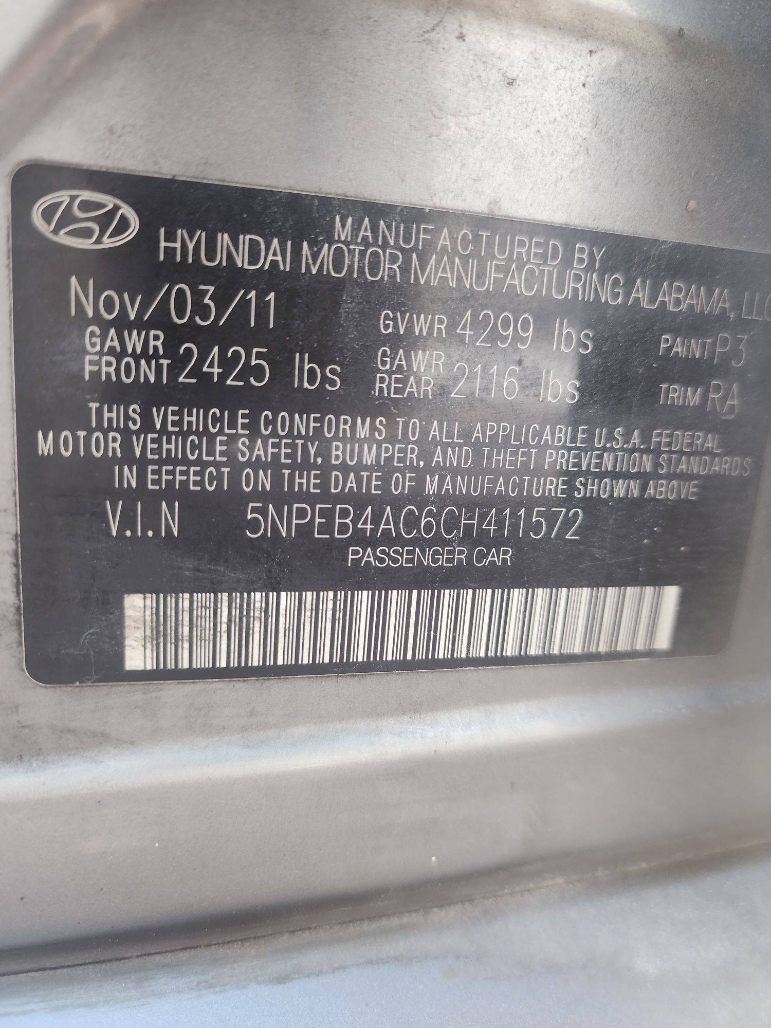 2012 HYUNDAI SONATA — 150009 Miles — Lot 67723793 - Marhaba Auctions Used Cars - Image 3