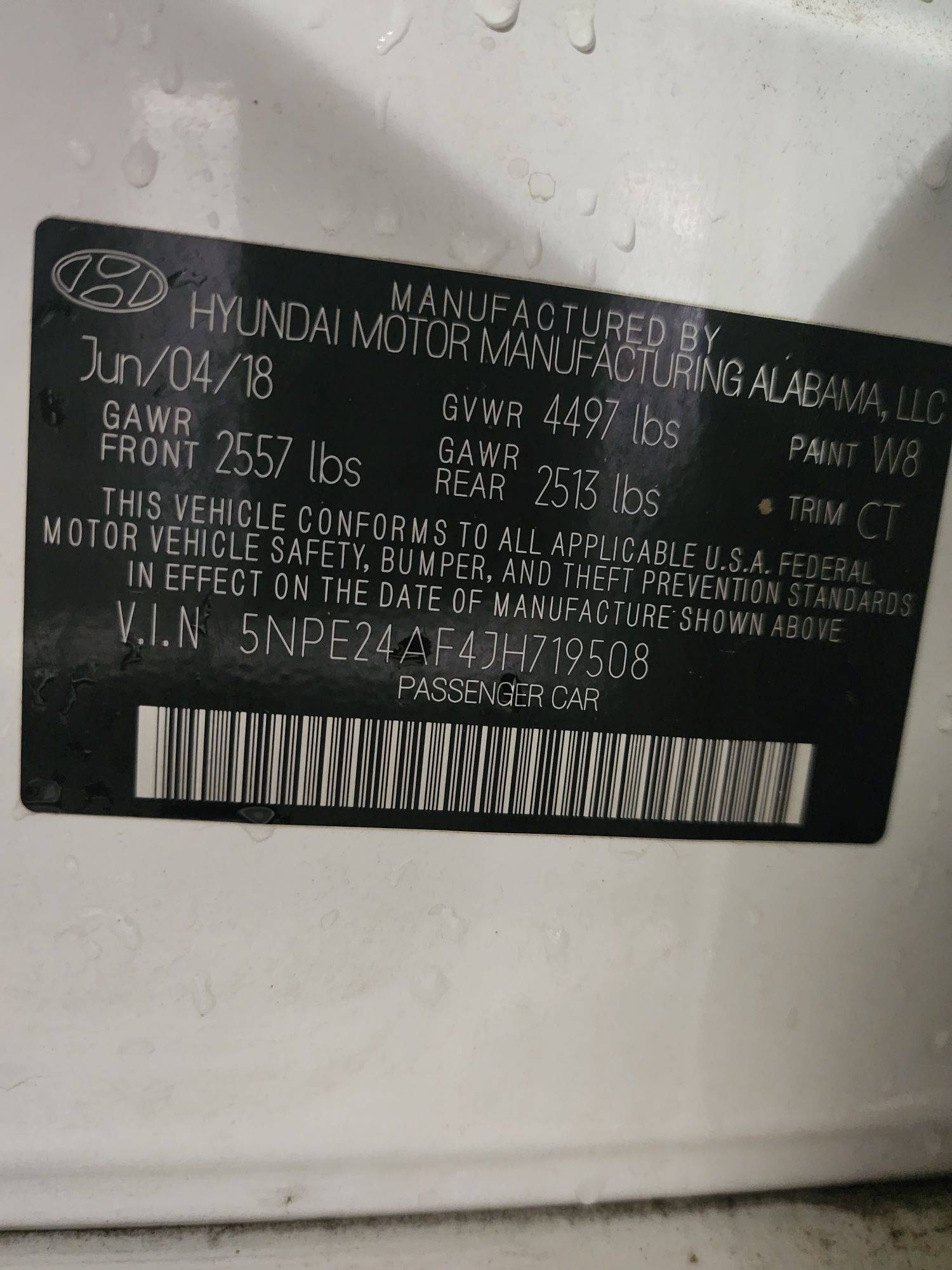 2018 HYUNDAI SONATA — 68035 Miles — Lot JH719508 - Marhaba Auctions Used Cars - Image 3