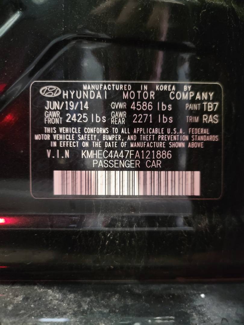 2015 HYUNDAI SONATA — 165635 Miles — Lot 121886 - Marhaba Auctions Used Cars - Image 9