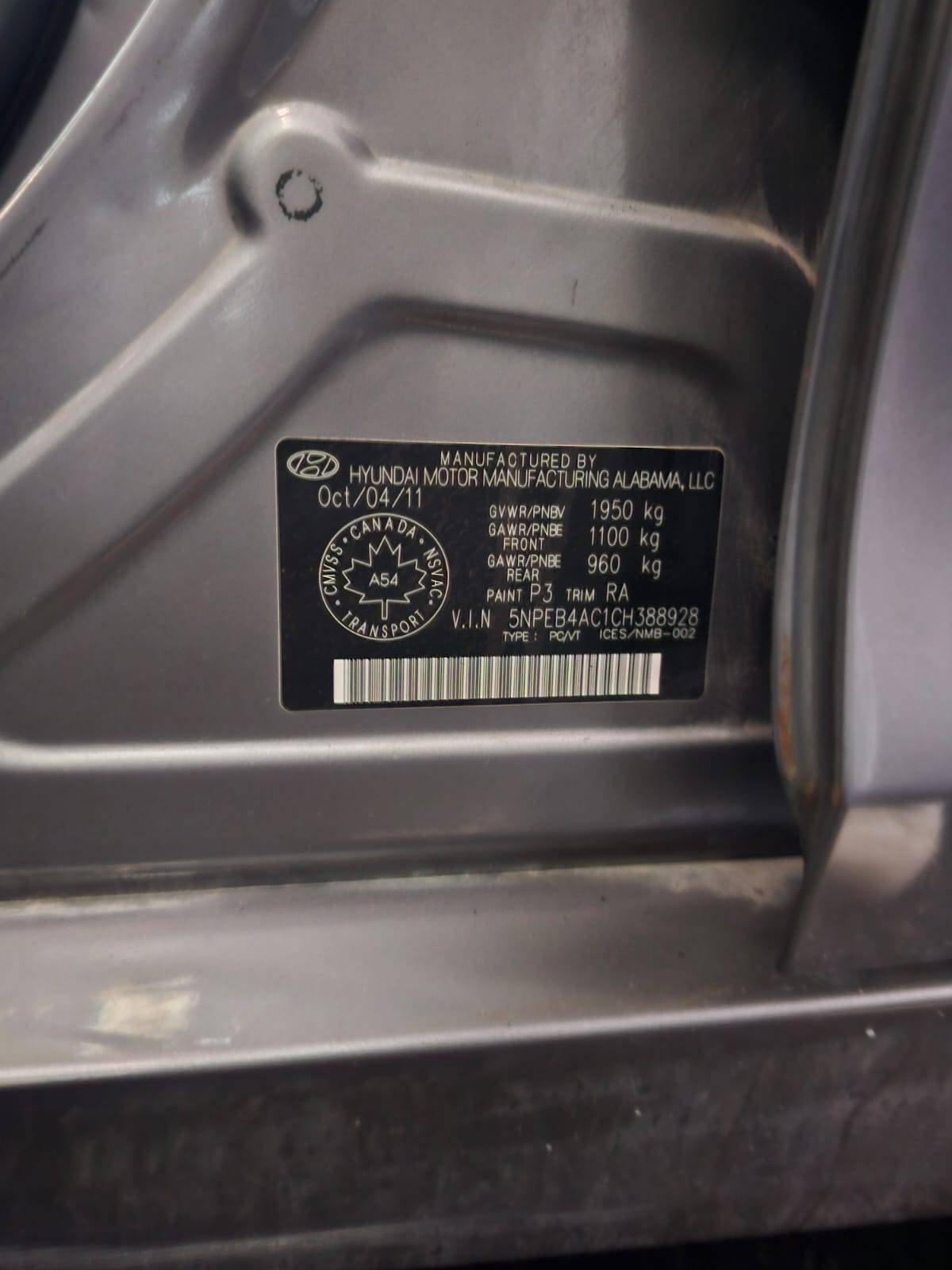 2012 HYUNDAI SONATA — 194211 KM — Lot C1CH388928 — Main - Marhaba Auctions Used Cars - Image 10