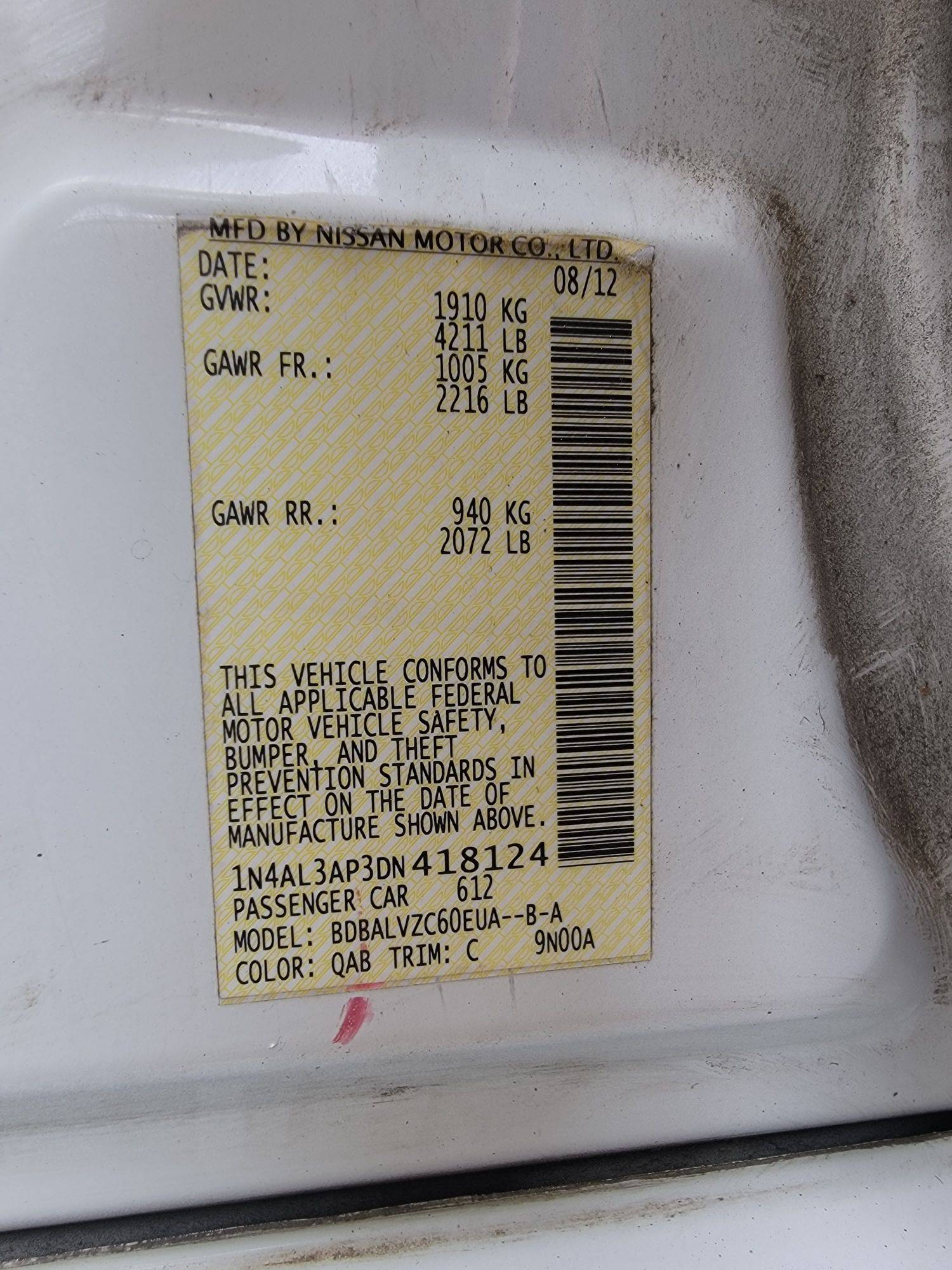 2013 NISSAN ALTIMA — 198448 Miles — Lot P3DN418124 — Souq - Marhaba Auctions Used Cars - Image 21