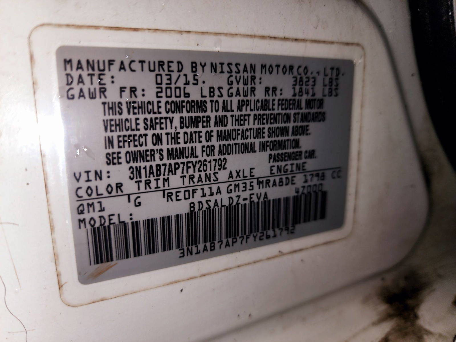2015 NISSAN SENTRA — 109246 Miles — Lot Y261792 — Souq - Marhaba Auctions Used Cars - Image 9