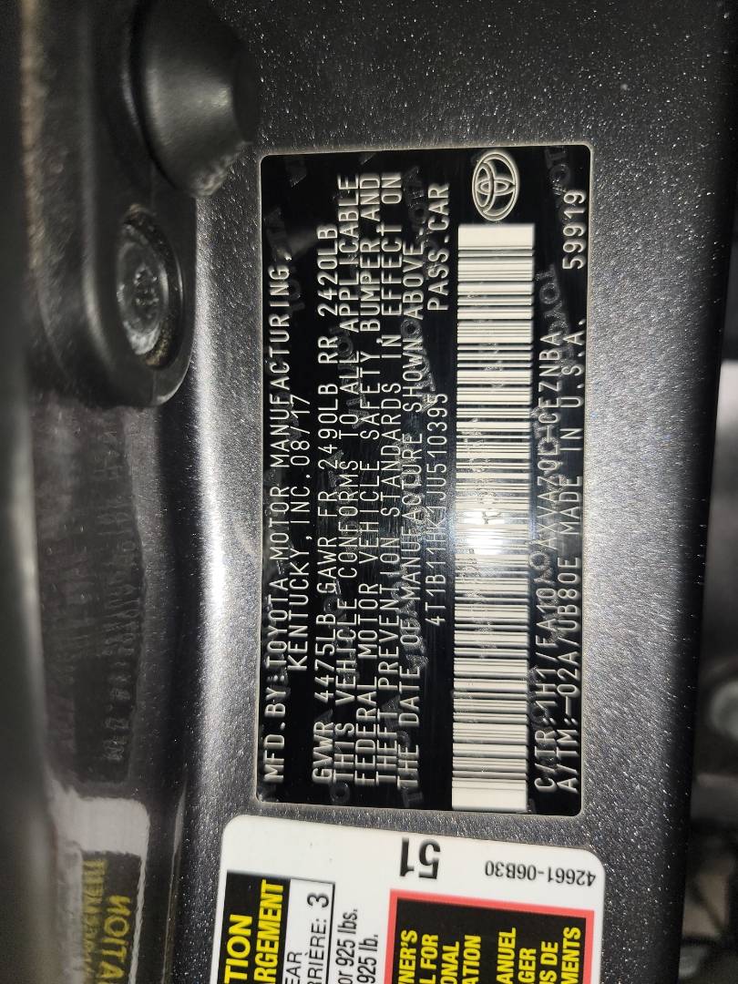 2018 TOYOTA CAMRY — 137706 Miles — Lot 51414813 - Marhaba Auctions Used Cars - Image 11