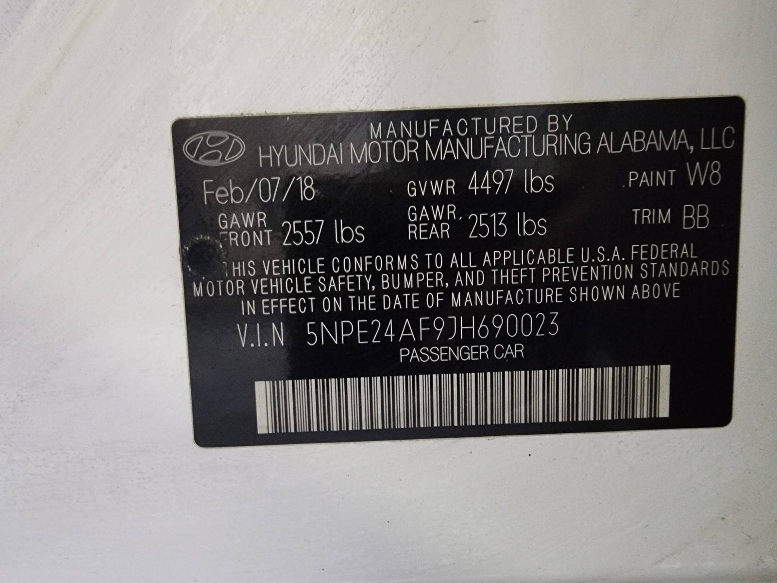 2018 HYUNDAI SONATA — 107707 Miles — Lot 64472024 — Al Quoz - Marhaba Auctions Used Cars - Image 9