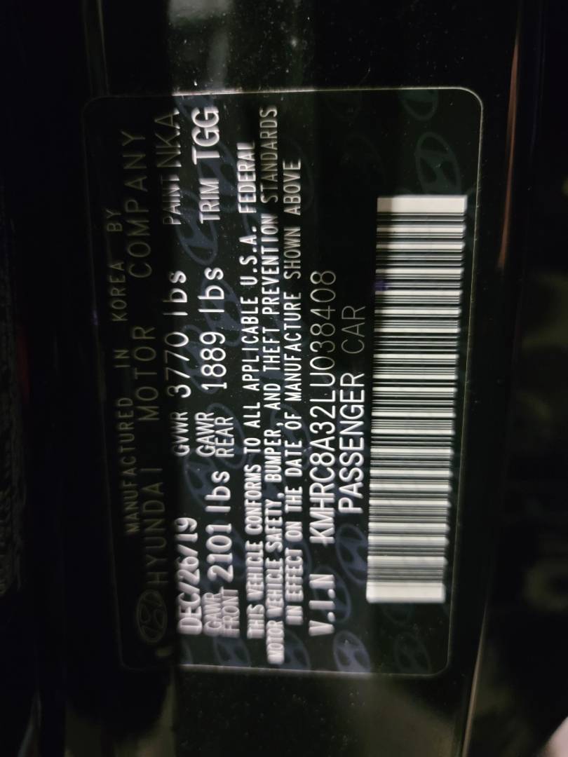 2020 HYUNDAI VENUE SEL — 48078 Miles — Lot U038408 - Marhaba Auctions Used Cars - Image 8