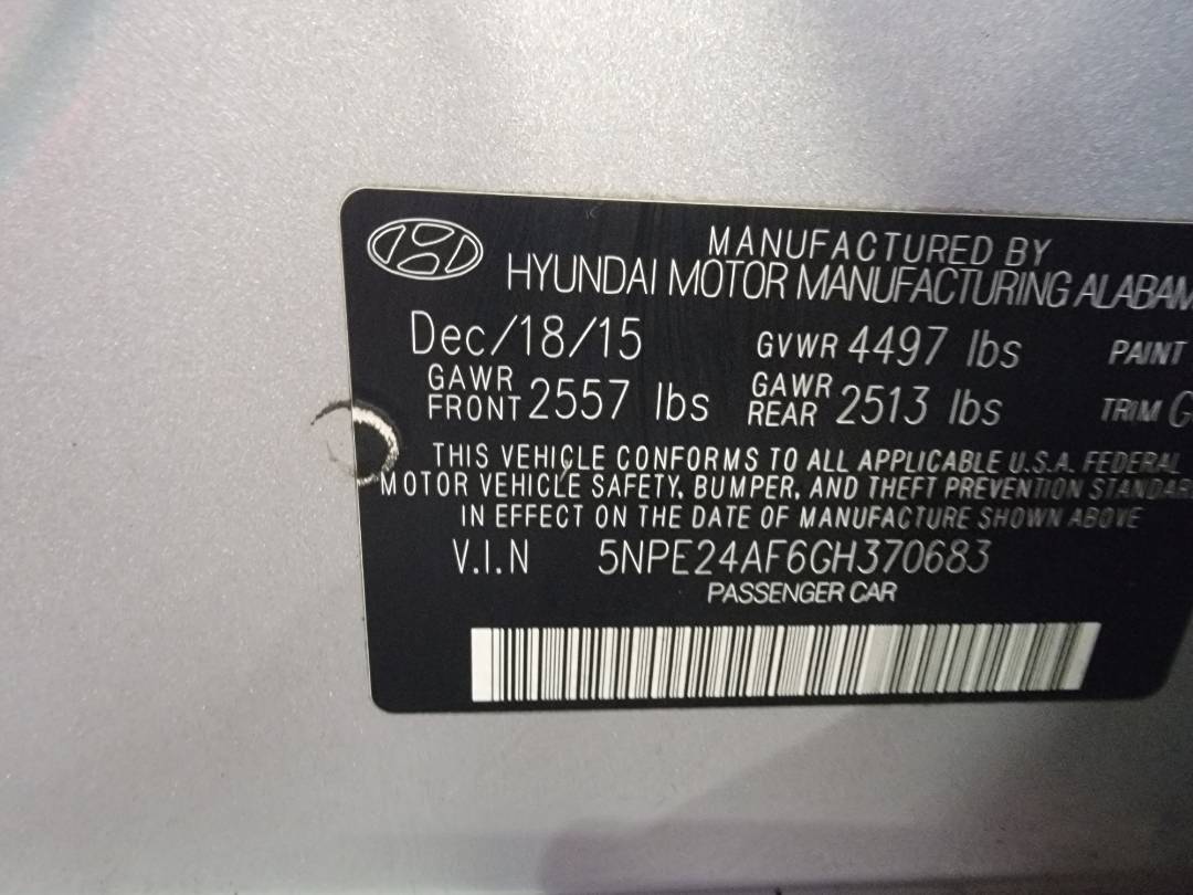 2016 HYUNDAI SONATA — 116352 Miles — Lot 73323283 - Marhaba Auctions Used Cars - Image 8