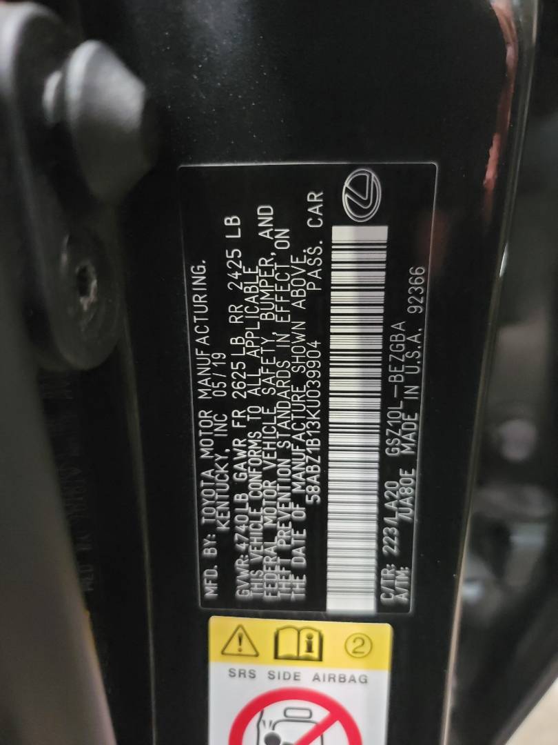 2019 LEXUS ES 350 — 76435 Miles — Lot 039904 — Main - Marhaba Auctions Used Cars - Image 9