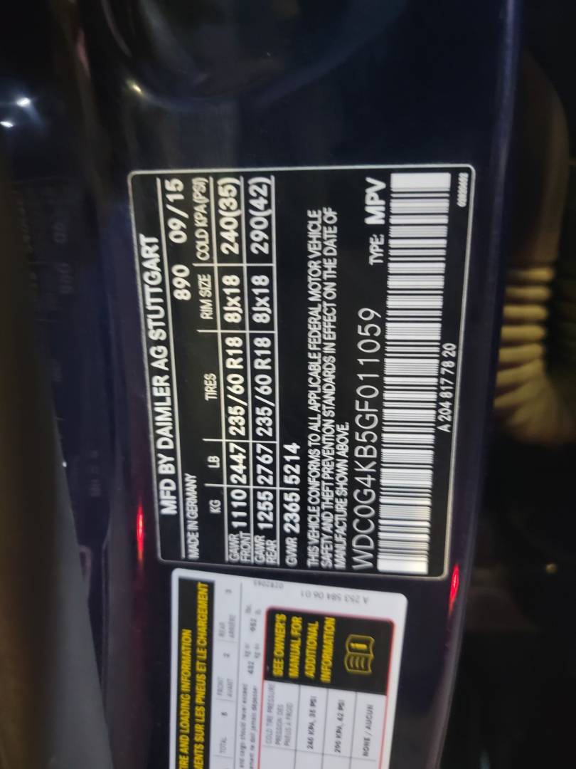 2016 MERCEDES BENZ GLC-300 — 135276 Miles — Lot 011059 — Main - Marhaba Auctions Used Cars - Image 10