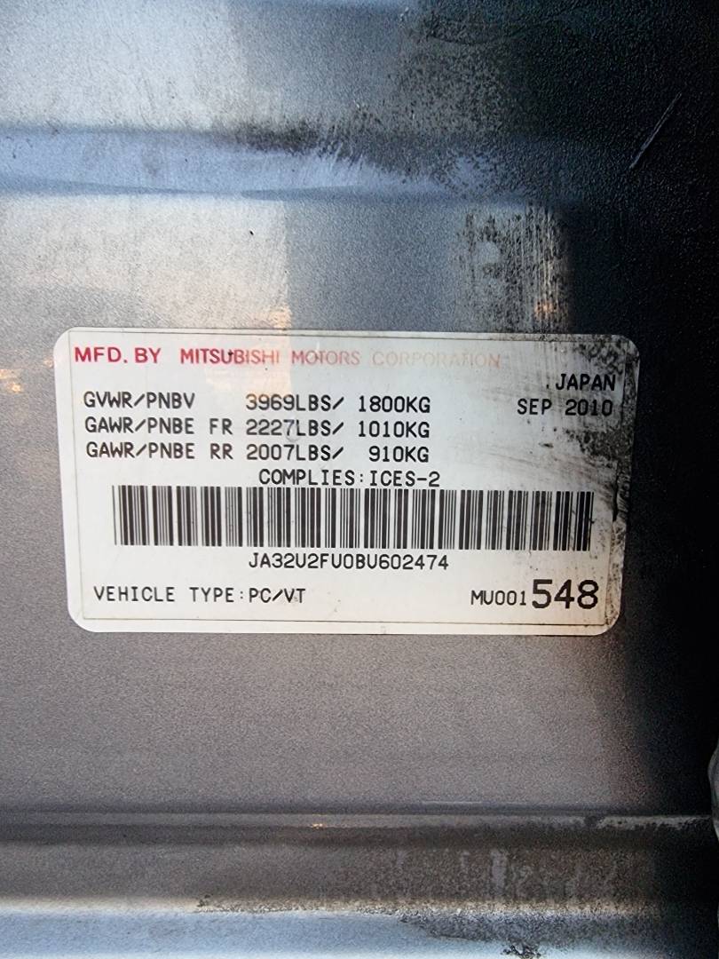 2011 MITSUBISHI LANCER — 299616 KM — Lot 125487 — Main - Marhaba Auctions Used Cars - Image 10