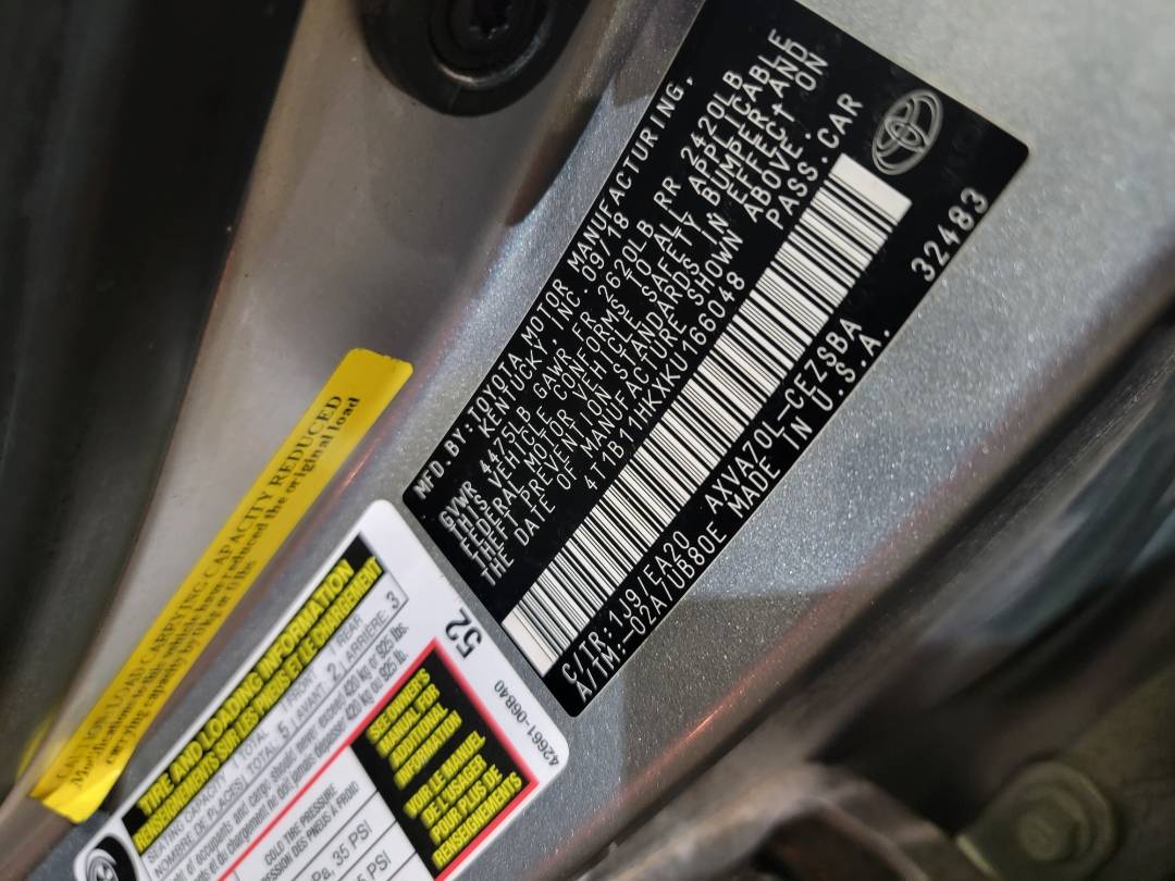 2019 TOYOTA CAMRY — 159868 Miles — Lot 6942656 — Main - Marhaba Auctions Used Cars - Image 8