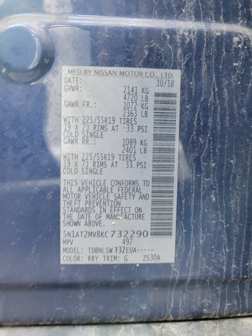 2019 NISSAN ROGUE — 132295 Miles — Lot KC732290 — Main - Marhaba Auctions Used Cars - Image 9