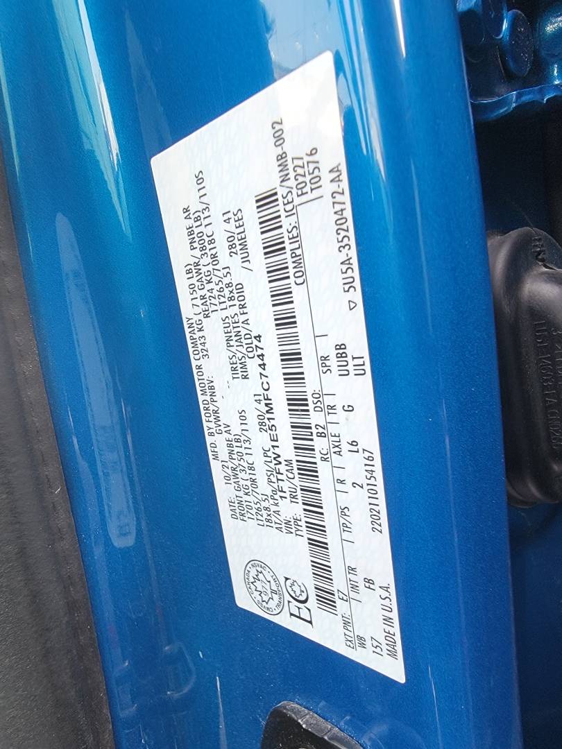 2021 FORD F150 — 12474 KM — Lot FC74474 — Main - Marhaba Auctions Used Cars - Image 10