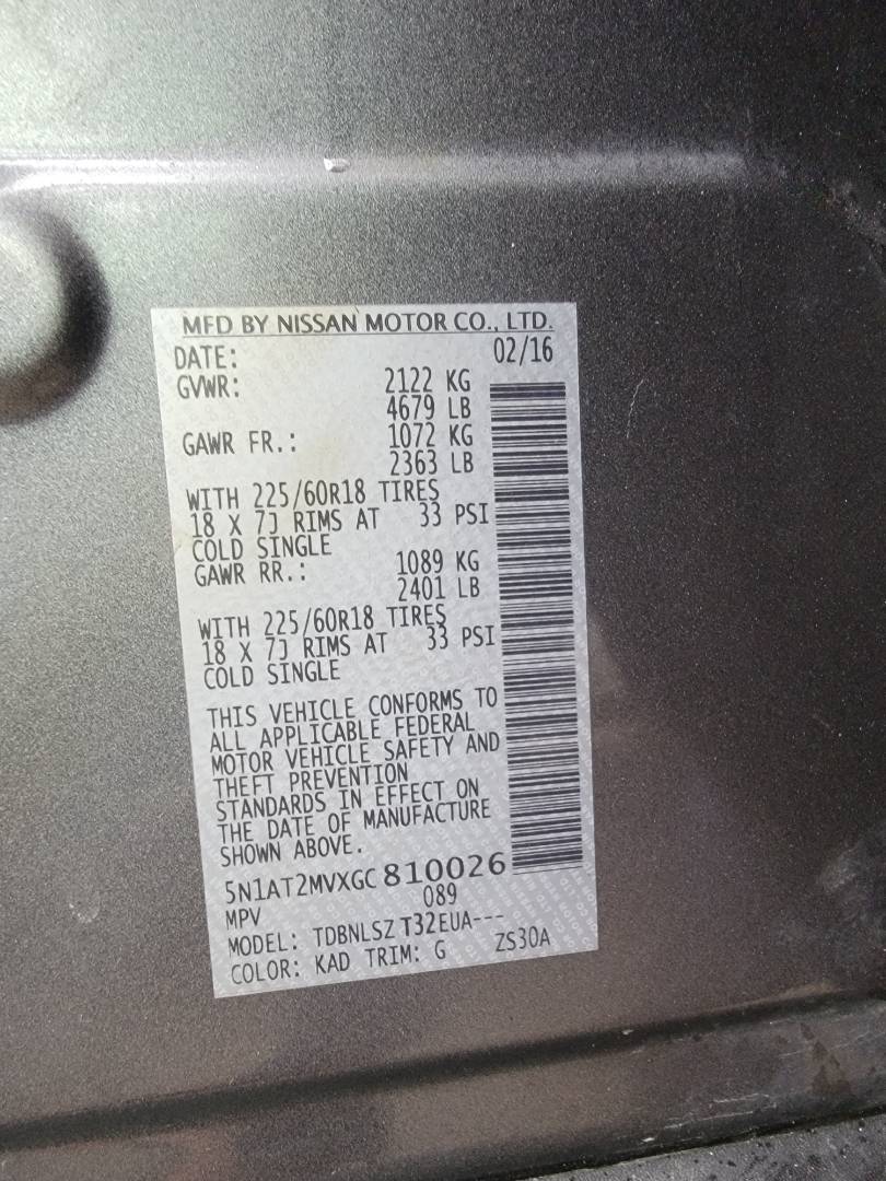2016 NISSAN ROGUE — 110414 Miles — Lot XGC810026 — Main - Marhaba Auctions Used Cars - Image 9