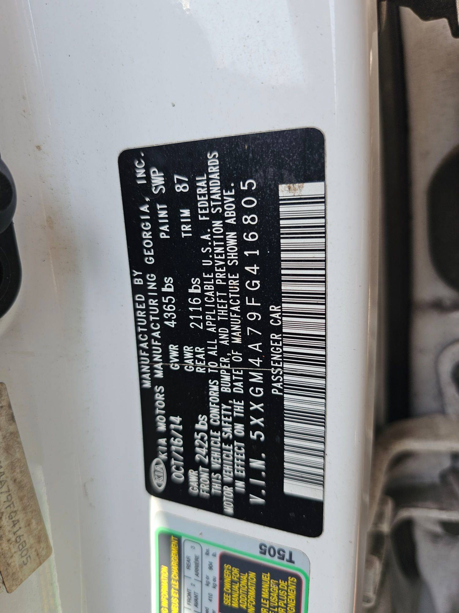 KIA OPTIMA 2015 - Marhaba Auction Used Cars - Image 9