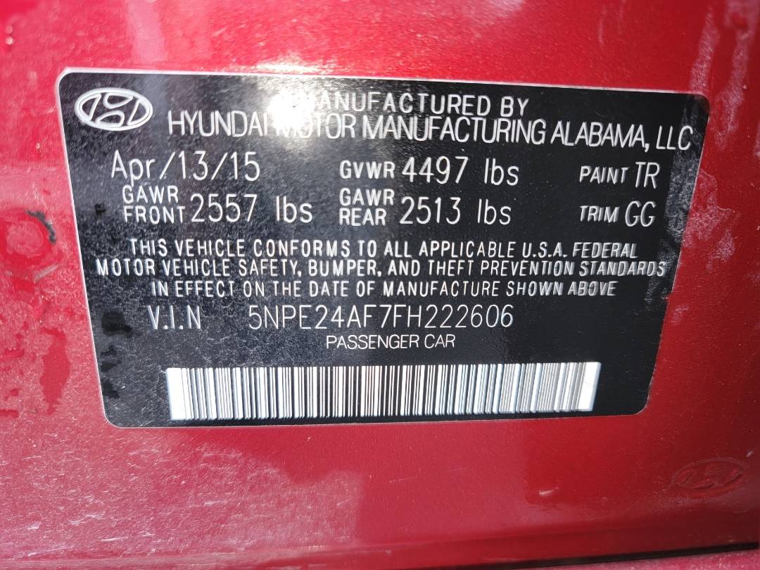 2015 HYUNDAI SONATA — 77098 Miles — Lot 78236253 - Marhaba Auctions Used Cars - Image 9