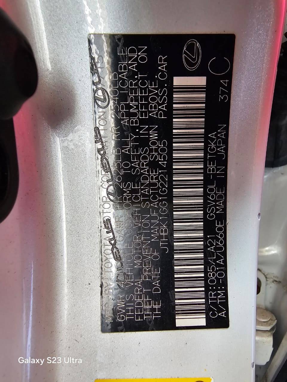 LEXUS ES 350 2016 - Marhaba Auction Used Cars - Image 8